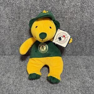 Vtg Y2K Good Stuff 2002 MLB Oakland A's Athletics Snoopy Stuffed Bear Plush Toy